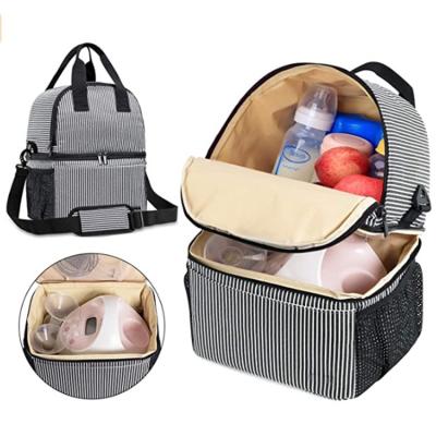 China Messenger Bags China Direct Double Layer Breast Pump Breast Bag With Cooler Compartment For Active Moms for sale