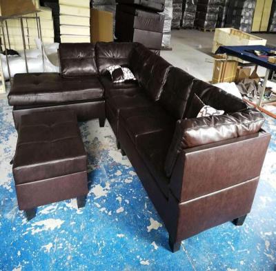 China Other small unique L shaped wood leather couch living room sofa litera picture for sale