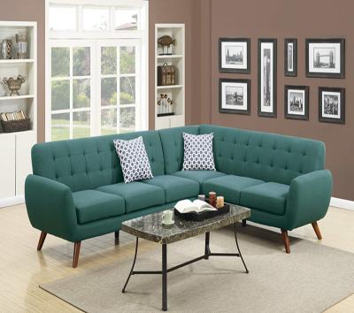 China Cooling New Trend Green Cube Fabric Sectional Sofa With Recliner for sale