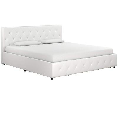 China Storage 2018 Most Popular White Italian King Tufted Leather Bed With Storage for sale