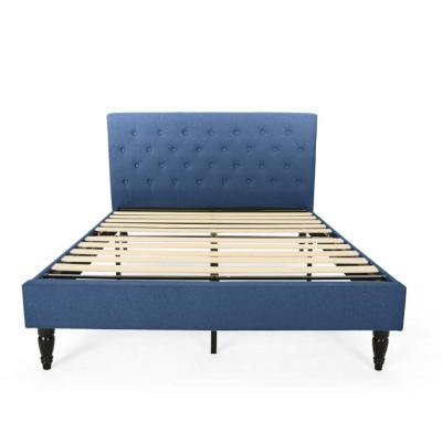 China Beautiful New Style Soft Upholstered Panel Pine Bed Frame for sale