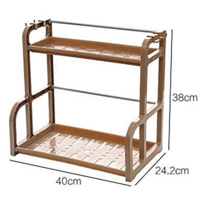 China Factory Outlets Spice Rack Organizer Household Kitchen Storage Plastic Stocked Rack for sale