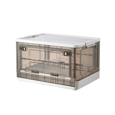 China Sustainable Hot Selling Plastic Folding Storage Box Crate Household Under Bed Collapsible Storage Bin for sale