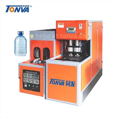 China Semi Automatic Bottle TONVA 5L 2 Cavity PET Plastic Bottle Blow Blowing Making Machine for sale