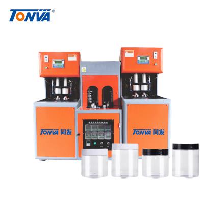 China 1000ml Bottle Food Grade Transparent PET Plastic Semi Automatic Jar Blow Molding Making Machine for sale