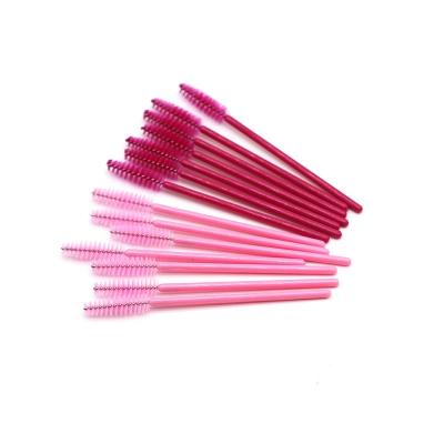 China Flocking Brush Head With Rod 50 Pcs 10.5*6.5cm Mascara Wand Plastic Crystal Plastic Disposable Eyelash Nylon Brush for sale