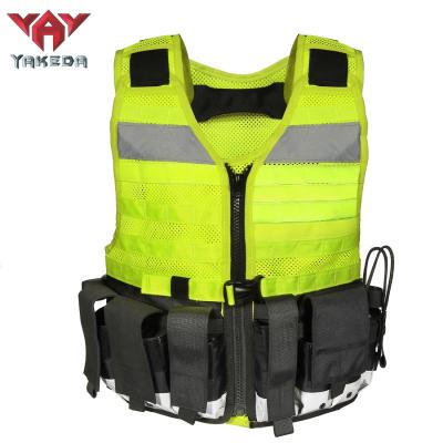 China Custom Security Police YAKEDA Mesh Reflective Security Personal Protective Logo Detachable Utility Stab Proof Tactical Vest for sale