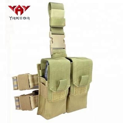 China yakeda MOLLE tactical rack double magazine drop down leg holster thigh mag pouch GH-1033 for sale