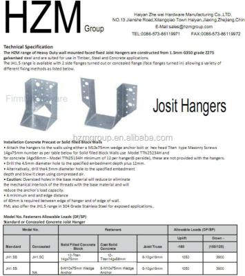 China Construction Josit Hanger Timber Connector Plates for sale