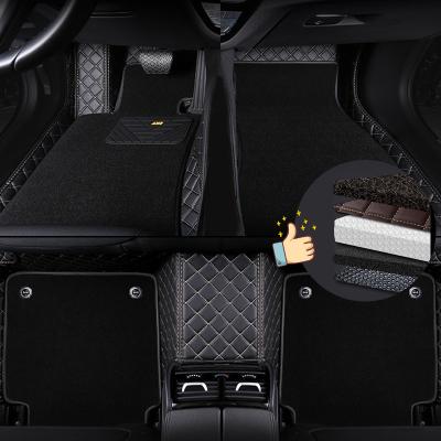 China Single Color Minus 3D 5D 7D Business Pattern Customized Luxury Waterproof Thickened Leather Car Floor Mats For BMW Mercedes Tesla Isuzu Audi Toyota Honda for sale