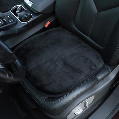 China Flower Winter Black Solid Color Plush Car Cushion Three Piece Set for sale