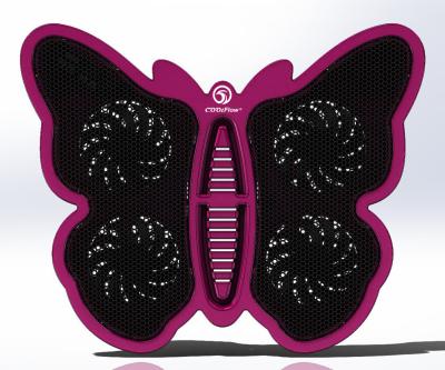 Chine Fan de la mode 4 protection de refroidissement d'ordinateur portable de 17 pouces avec la fan, refroidisseur en plastique d'ordinateur portable de papillon à vendre