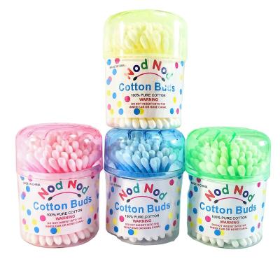 China 100% pure cotton with plastic stick nail care product cotton buds for sale