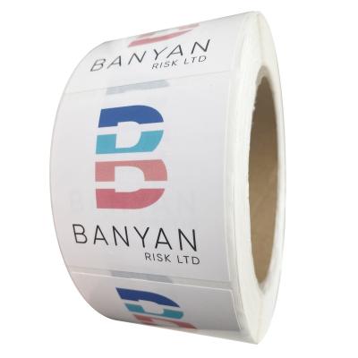 China Waterproof Custom Printed Waterproof Self Adhesive Vinyl Roll Square Mark Logo Label Sticker for sale