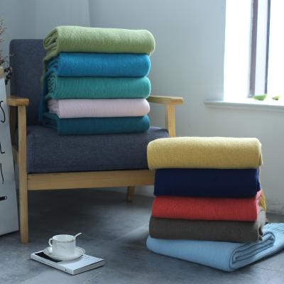 China Wholesale PORTABLE Sofa Blanket Tail Bed Leisure Solid For Winter High Quality Polyester Soft Warm Cozy Blanket for sale