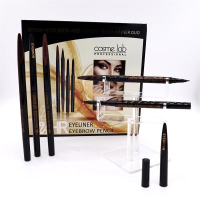 China CE002 Waterproof 2 in 1 New Design 24Hr Eyeliner Eyebrow Waterproof Long Lasting Soft Quick Dry Makeup Eyeliner Pencil Custom Logo for sale