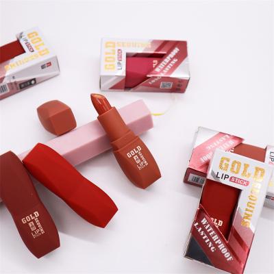 China Fashion L110 Waterproof Colors Seqyins Color Lipsticks Creamy Nude Waterproof Gold Long Lasting Shimmer Lipstick Manufacturers for sale