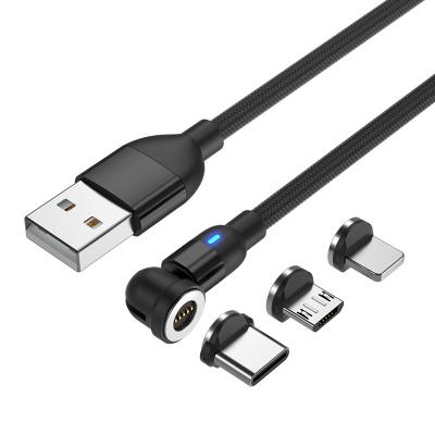 China MP3/MP4 Player 3 in 1 New Product Magnet USB Data Cable 2022 Fast Charging USB Cable For All Mobile Phone Android Type C Rotate for sale