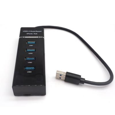 China Computer OEM Black Adapter USB 3.0 Hub Hi-speed 4 Port 4 Ports USB Hub USB3.0 HUB for sale