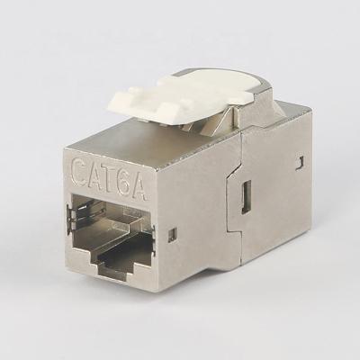 China Telecom communication 10G ethernet shielded female modular jack ftp shield to stp rj45 female COUPLER cat 7 cat.6a trapezoidal jack for sale