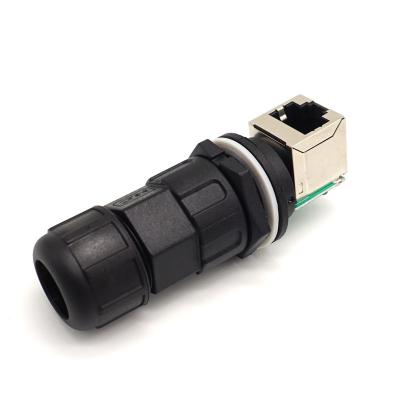 China Outdoor TELECOM ethernet cat5e FEMALE to female protected network ip67 rj45 waterproof connector for sale