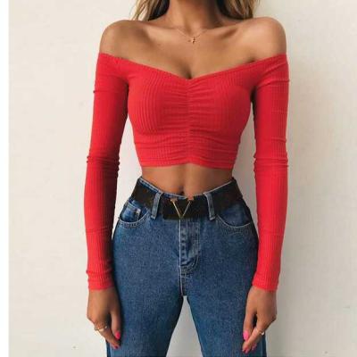 China Street Breathable Color A-Word-Collar Belly Button Navel Sleeve Quilted Tights Long for sale