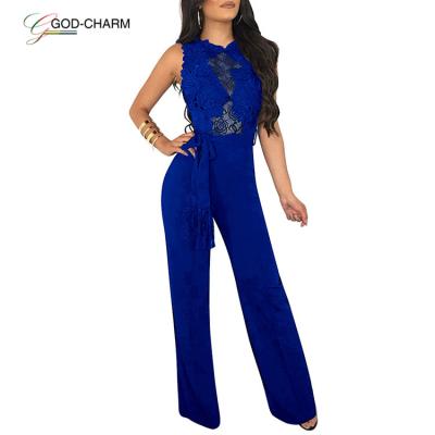 China Anti-pilling newcomers *GC-66863010 2020 design wholesale sexy good quality one piece wide leg pants fashion elegant women sexy jumpsuit for sale