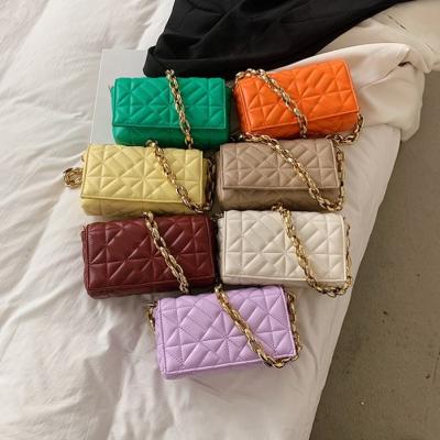 China Armpit Handbags 2022 New Soft Bag Retro Lingge Chain Shoulder Bag Small Square Waterproof Embroidered Single Bag Women for sale