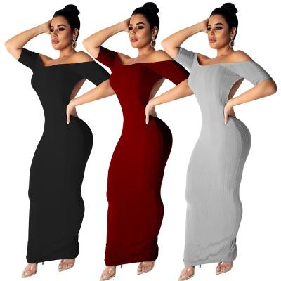 China Anti-Static In stock Hot fashion backless bodycon sexy evening dresses women party lady elegant FM-3654 for sale