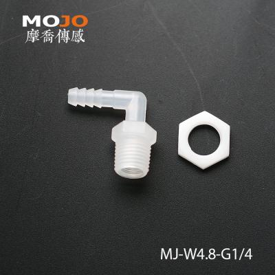 China MJ-W4.8-G1/4 Water (With Nuts) Elbow Type Id 4.8mm Barbed Wire G1/4 Thread Water Pipe Union for sale