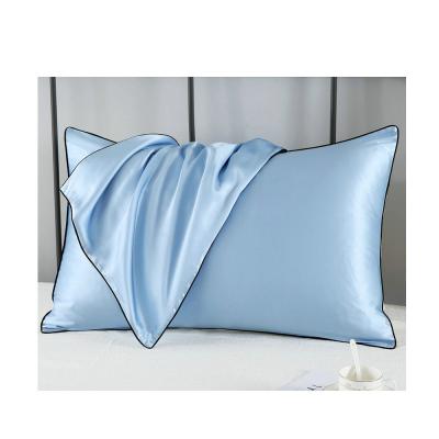 China Sustainable Multi Color Single New Style Single Side Edge Satin Black Pure Silk Pillowcase for sale