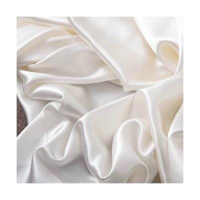 China 10 To 40 Mm Organic Undyed / PFD Mulberry White 100% Pure Silk Fabric In Stock Charmeuse Satin Silk Fabric for sale