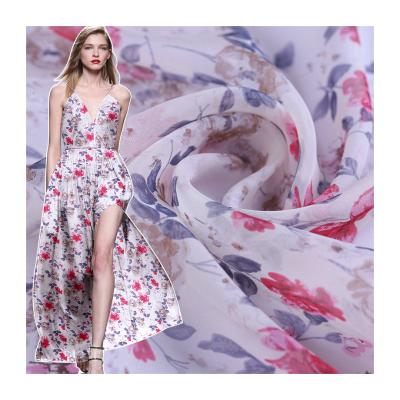 China pure silk chiffon printed silk fabric for summer silk dress for sale