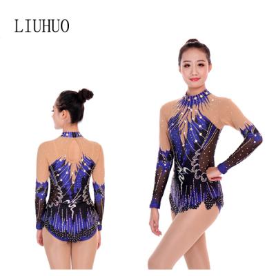 China Figure dresses rhythmic gymnastics costumes big decorations dress peromance dance dress for women for sale