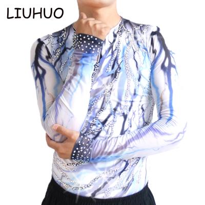 China LIUHUO Sets Customize Economic Latin Dance Tops Men's Latin Shirts for sale