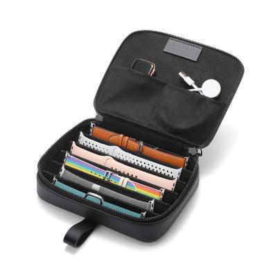 China DESSA PU Leather Watch Strap Band Holder Storage Pouch Travel Case Bands Leather Bands Organizer For Apple Watch for sale