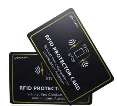 China Hot Selling Waterproof / Waterproof Debit Credit Protector Blocking Card Smart Card Protection RFID Cards for sale