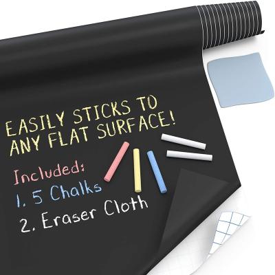 China Custom Self Adhesive Blackboard Sticker& Stick Black Board Wallpaper Vinyl Waterproof Wall Stickers For Blackboard for sale