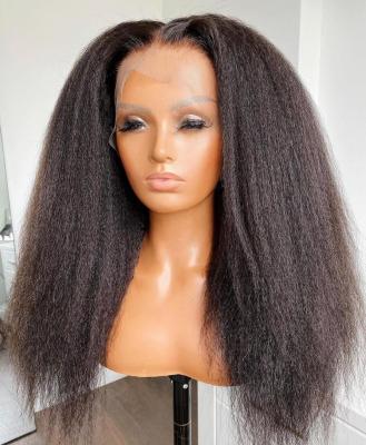 China Glueless 13X6 Yaki Natural Silky Straight Lace Front Wig for sale