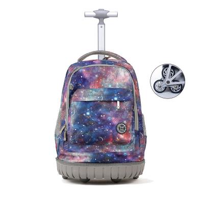 China Custom Large Capacity Trolley Backpack Waterproof Trolley Backpack Kids School Backpack Bag With Wheels for sale