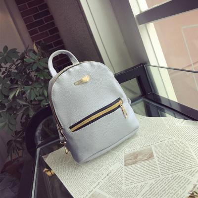 Cina Factory Custom Waterproof PU Leather High Capacity College Student School Simple Casual Backpack Mini Large For Women in vendita