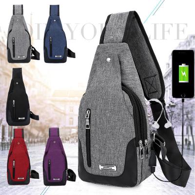 China Multifunctional Single Shoulder Usb Cross - Body Bag Men And Women Leisure Bag Sports Chest Bag for sale