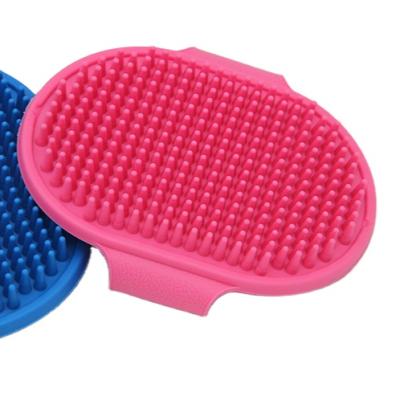 China Viable Pet Products Shampoo Bath Brush Massage Rubber Comb With Adjustable Ring Handle for sale