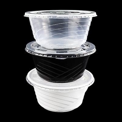 China Hot Selling Disposable Product 1000ml PP Disposable Food Bowl With Cover Catering Plastic Food Container for sale