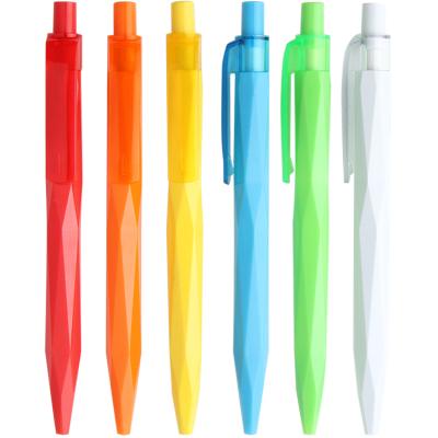 China BP6552 Promotional Crystal Cut Plastic Pen Design Logo Pen for sale