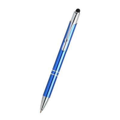 China Laser Guanghua best sell shiny cheap price promotion color metal aluminum ball pen with touch stylus for custom logo for sale