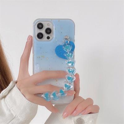 China 2021 luxury neon color print girly love wristband Anti-fall cell phone case for iphone 12 11 pro Max XR XS 8Plus 7P for sale