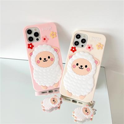 China Luxury Cartoon Anti-fall Sheep Shockproof Skid Proof Soft Silicone Cell Phone Case For Iphone12 11pro 7 8 Max X Xr for sale