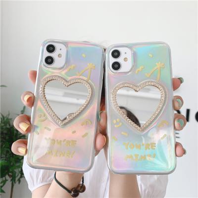 China New Designers Anti-fall Glitter TPU Mirror Soft Clear Shockproof Phone Case for iphone 13 12 pro 11 max X XR for girl for sale