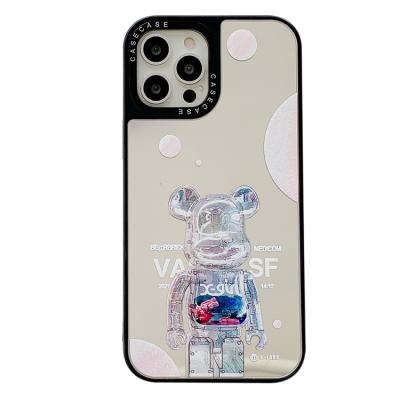 China 2021 Pink Phone Case Mirror Design Anti-fall Lens Protective Bear Cover Device For Iphone 11/12 13 pro 6 7 8 Max for sale